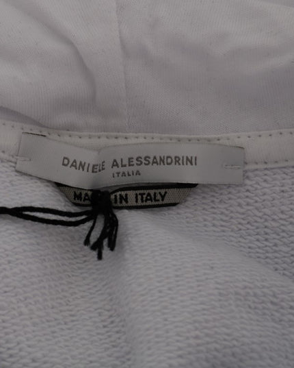 Daniele Alessandrini White Pullover Hodded Cotton Sweater