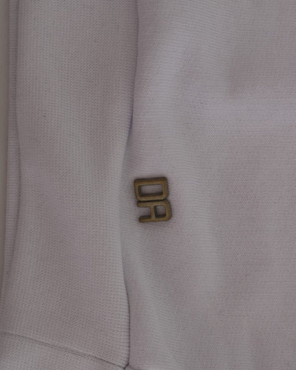 Daniele Alessandrini White Pullover Hodded Cotton Sweater
