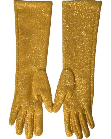 Dolce & Gabbana Gold Lurex Fantasia Mid Arm Length Gloves