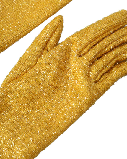 Dolce & Gabbana Gold Lurex Fantasia Mid Arm Length Gloves