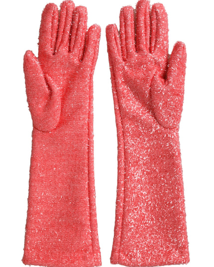 Dolce & Gabbana Pink Lurex Fantasia Mid Arm Length Gloves