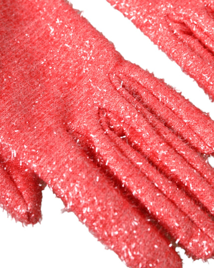 Dolce & Gabbana Pink Lurex Fantasia Mid Arm Length Gloves