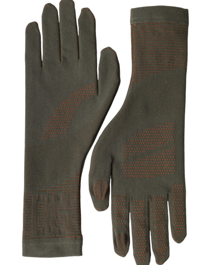 Dolce & Gabbana Brown Cotton Stretch Wrist Length Gloves