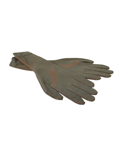 Dolce & Gabbana Brown Cotton Stretch Wrist Length Gloves