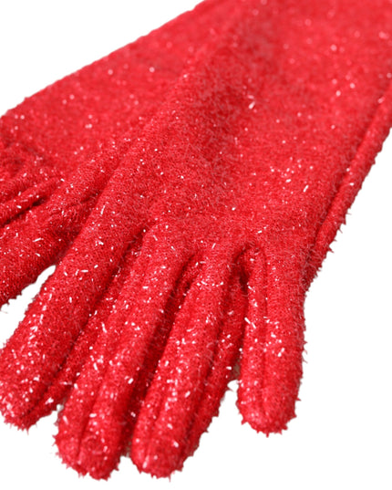 Dolce & Gabbana Red Lurex Fantasia Mid Arm Length Gloves