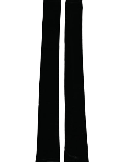 Dolce & Gabbana Black Nylon Finger Less Elbow Long Gloves
