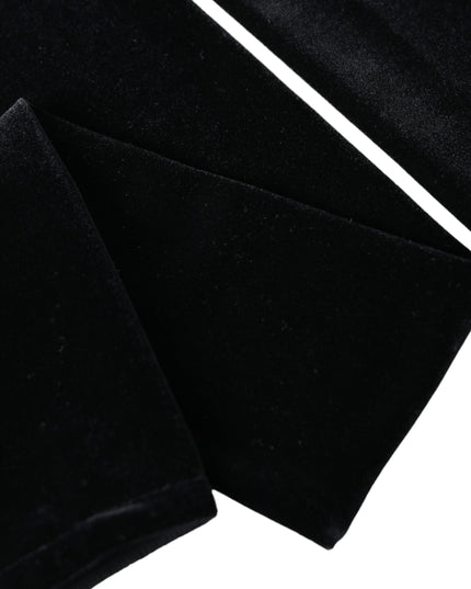 Dolce & Gabbana Black Nylon Finger Less Elbow Long Gloves