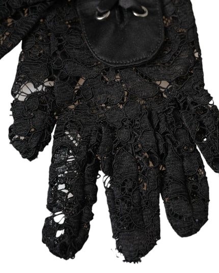 Dolce & Gabbana Black Taormina Lace Elbow Length Gloves