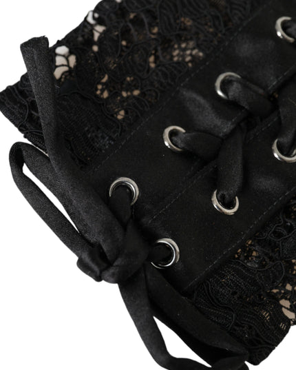 Dolce & Gabbana Black Taormina Lace Elbow Length Gloves