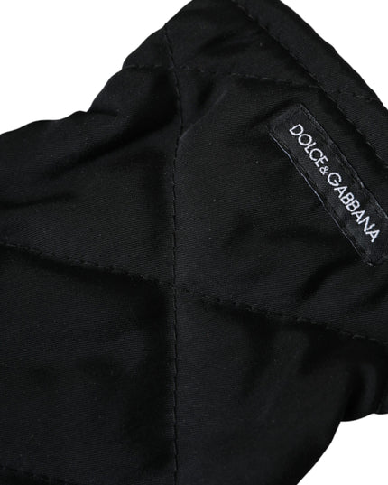 Dolce & Gabbana Black Quilted Nylon Wrist Length Mitten Gloves