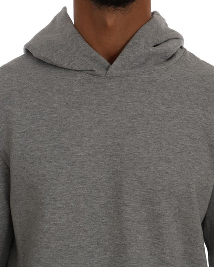 Daniele Alessandrini Gray Pullover Hodded Cotton Sweater