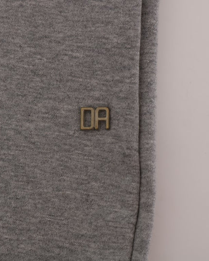 Daniele Alessandrini Gray Pullover Hodded Cotton Sweater