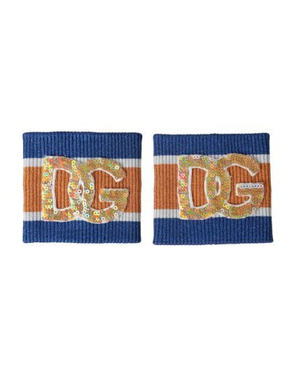 Dolce & Gabbana Multicolor Logo Sequin Viscose Wristband