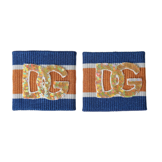 Dolce & Gabbana Multicolor Logo Sequin Viscose Wristband