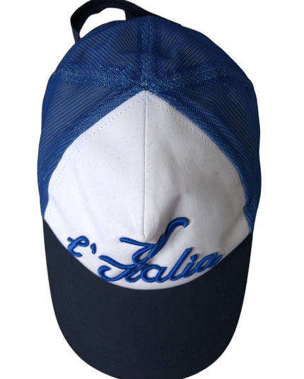Dolce & Gabbana Blue White Black Italia Mesh Baseball Hat