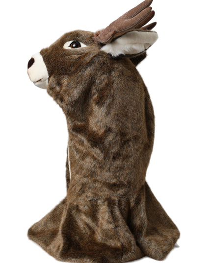 Dolce & Gabbana Brown Deer Faux Fur Whole Head Hat