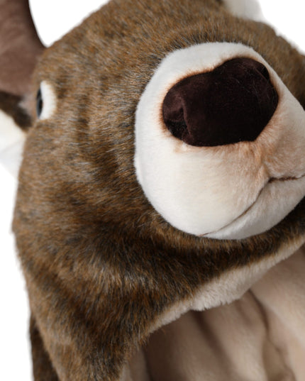 Dolce & Gabbana Brown Deer Faux Fur Whole Head Hat
