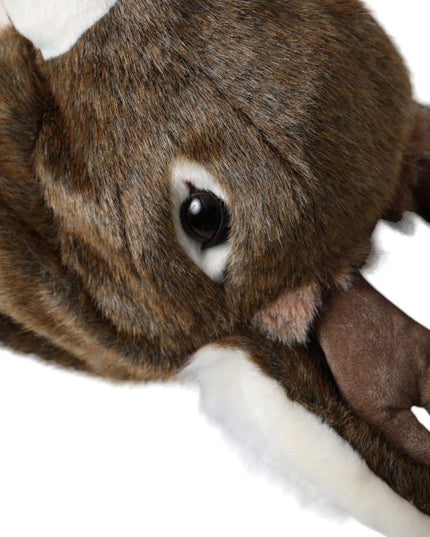 Dolce & Gabbana Brown Deer Faux Fur Whole Head Hat