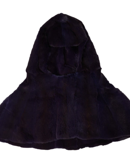 Dolce & Gabbana Black Weasel Fur Whole Head Wrap Hat