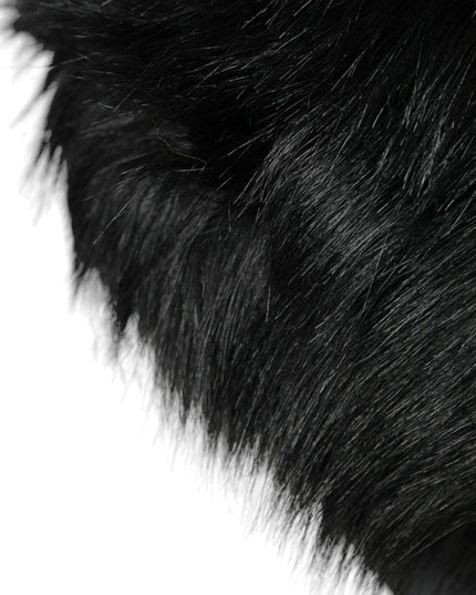 Dolce & Gabbana Black Faux Fur Womens Bucket Hat