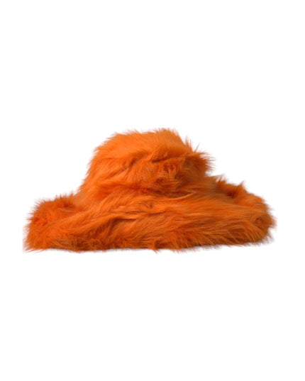 Dolce & Gabbana Orange Faux Fur Polyester Fedora Hat