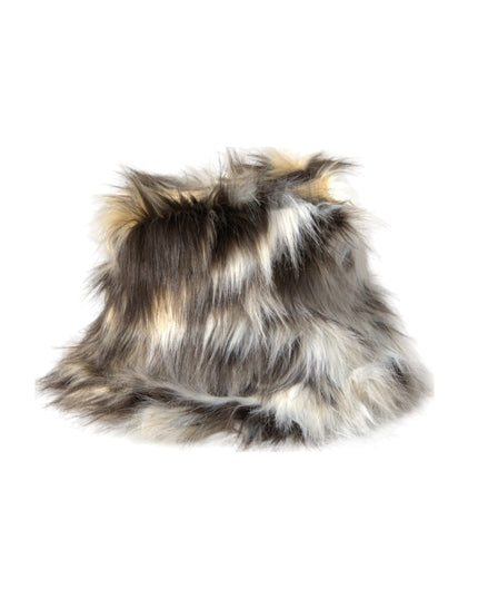 Dolce & Gabbana Multicolor Acrylic Fur Women Bucket Hat