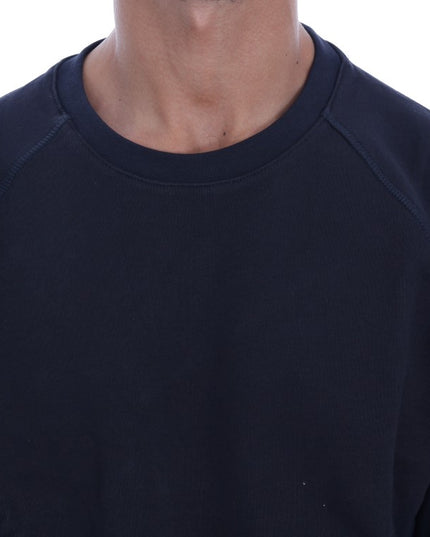 Daniele Alessandrini Blue Crewneck Cotton Sweater