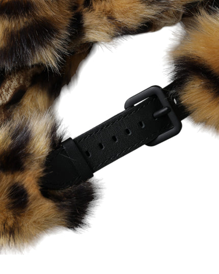 Dolce & Gabbana Brown Leopard Fur Women Bucket Hat