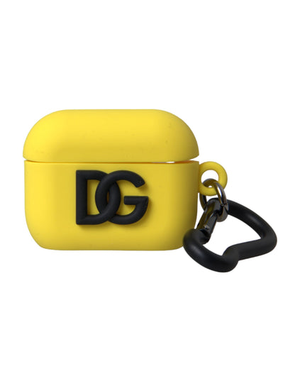 Dolce & Gabbana Yellow Silicone Logo Embossed Airpods Case