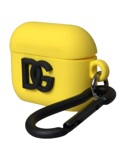 Dolce & Gabbana Yellow Silicone Logo Embossed Airpods Case