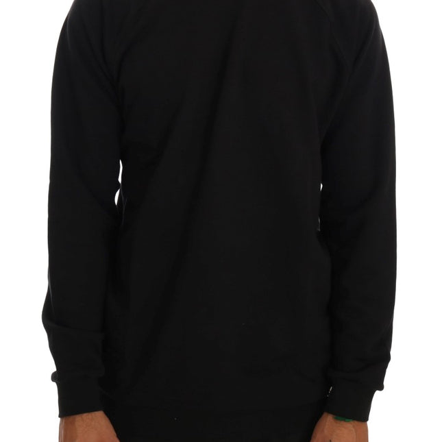 Daniele Alessandrini Black Crewneck Cotton Pullover Sweater