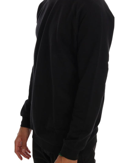 Daniele Alessandrini Black Crewneck Cotton Pullover Sweater