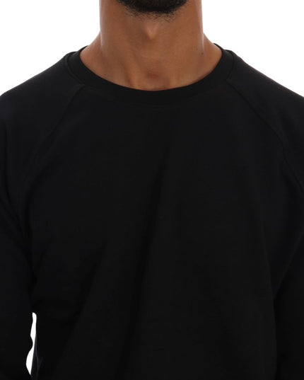 Daniele Alessandrini Black Crewneck Cotton Pullover Sweater