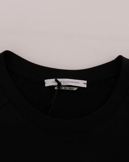 Daniele Alessandrini Black Crewneck Cotton Pullover Sweater