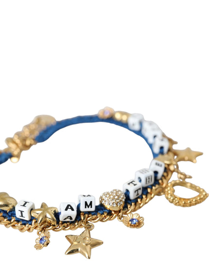 Dolce & Gabbana Gold Tone Brass Chain Iam The Star Bracelet