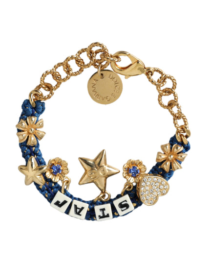 Dolce & Gabbana Gold Tone Brass Chain Star Fashion Bracelet