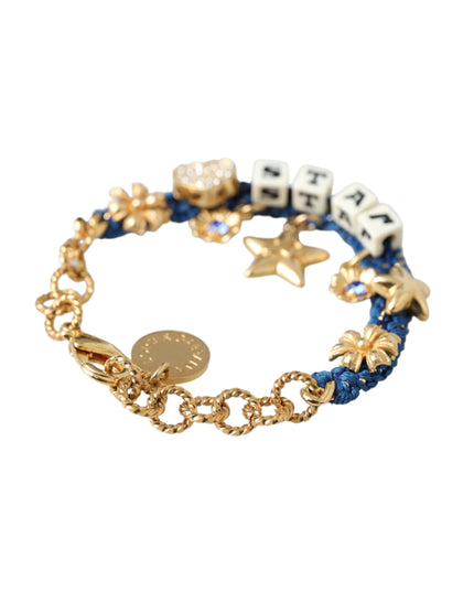 Dolce & Gabbana Gold Tone Brass Chain Star Fashion Bracelet