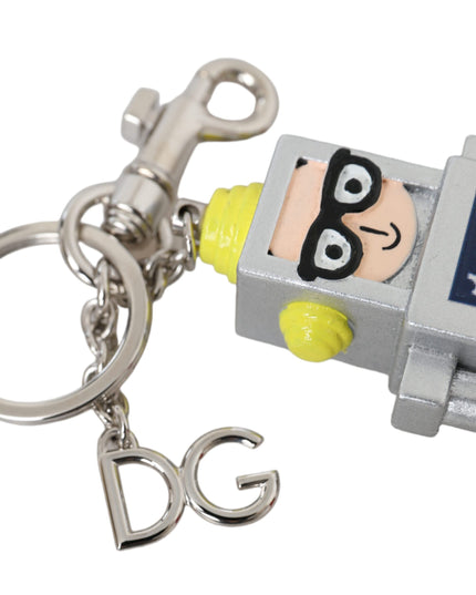 Dolce & Gabbana Multicolor Astronaut Space Metal Logo Keyring Keychain