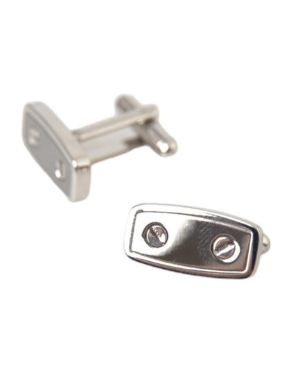 Dolce & Gabbana Silver Plated Metal Brass Pin Men Cufflinks