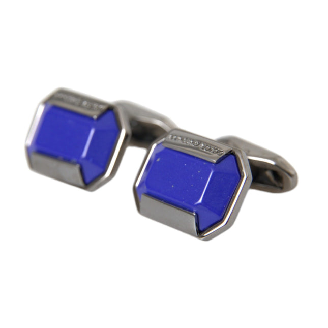 Dolce & Gabbana Silver Plated Brass Pin Crystal Cufflinks