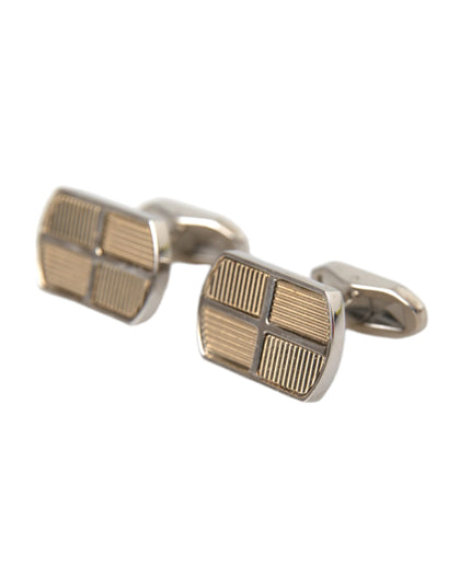 Dolce & Gabbana Silver Gold Plated Metal Brass Pin Cufflinks