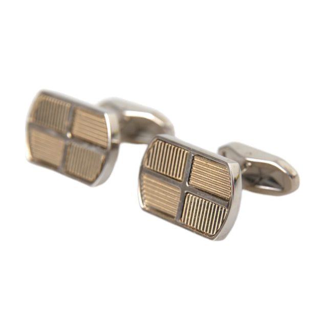 Dolce & Gabbana Silver Gold Plated Metal Brass Pin Cufflinks