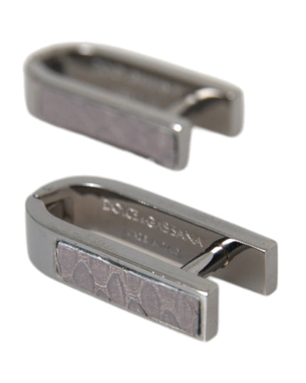 Dolce & Gabbana Silver Plated Metal Brass Pin Men Cufflinks