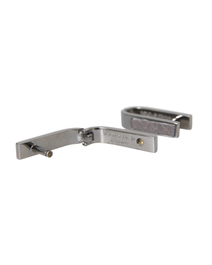 Dolce & Gabbana Silver Plated Metal Brass Pin Men Cufflinks