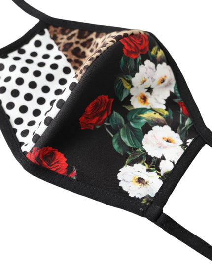 Dolce & Gabbana Multicolor Leopard Floral Elastic Ear Strap Face Mask