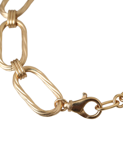 Dolce & Gabbana Gold Tone Brass Large Link Chain Jewelry Necklace