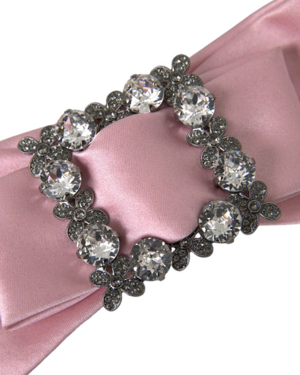 Dolce & Gabbana Pink Satin Crystal Jewelry Brooch Hair Pin