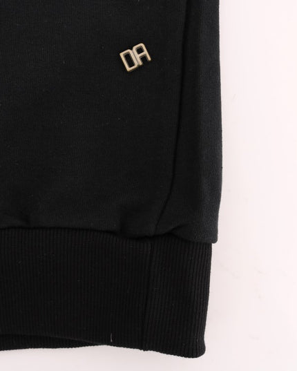 Daniele Alessandrini Black Gym Casual Hooded Cotton Sweater