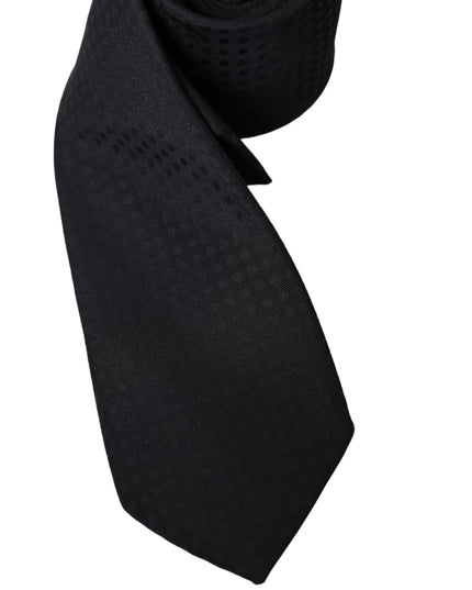Dolce & Gabbana Black 100% Silk Adjustable Necktie Face Mask