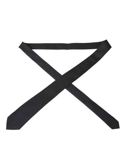Dolce & Gabbana Black 100% Silk Adjustable Necktie Face Mask
